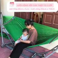 Lưới võng xếp cán thép cao cấp cỡ đại, lưới lỗ nhỏ ( VIDEO KÈM ẢNH THẬT)