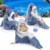 Luol Loose Onesie Bộ Đồ Ngủ, Bộ Đồ Ngủ Chăn Hoạt Hình Cá Mập Túi Ngủ, Bộ Đồ Ngủ Một Mảnh Có Mũ Trùm Đầu