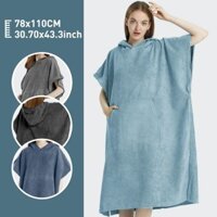 Lướt Poncho Khăn Poncho Nhanh Khô Khăn Áo Microfiber Đi Biển Áo Thay Đổi Poncho Bơi Khăn Đi Biển Poncho Cho Người Lớn