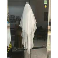 Lúp cô dâu, khăn voan cô dâu lược cài đính hoa, voan đính trai TH27