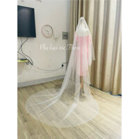 Lúp khăn voan cô dâu 2 tầng đeo 2 kiểu, biên đính trai nhẹ nhàng TH32