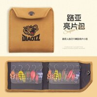 Lure Sequin Túi Micro Object Fly Hook Túi Bảo Quản Di Động Túi Da PU Miệng Ngựa Dải Trắng Mồi Hộp Giả Mồi