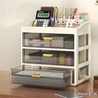 Lưu trữ máy tính để bàn có ngăn kéo Phụ kiện bàn 3 lớp Người tổ chức Hộp đựng bút cho văn phòng tại nhà Văn phòng phẩm Trang sức