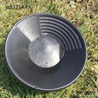 Lưu vực Panning vàng WUZIA, Chảo ngậm nhựa tròn, Nạo vét thăm dò vàng 14 inch cho máy dò kim loại