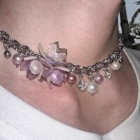 Luvbox Cô Gái Ngọt Ngào Cô Gái Nóng retro Hoa Ngọc Trai Mặt Dây Chuyền Không Đều Vòng Cổ choker Xương Đòn Dây Xích