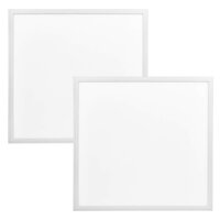 Luxrite LED Light Panel, 2x2 FT, 40W, 3000K Soft White, 4000 Lumens, 24x24 Inch LED Flat Panel, 0-10V Dimmable, DLC Listed, UL Listed, Pack of 2