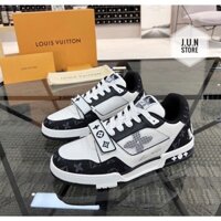 LV trainer shoes White Black genuine leather [full box free shipping]