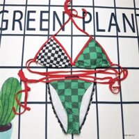 Lv2563 Bikini Checkerboard Bikini Gợi Cảm Siêu Cổ Tích Phong Cách Mới Bán Chạy Đồ Bơi Cực Cay [Có Nhãn Và Thẻ]