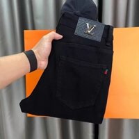 Lv3025 Quần Jean Đen Nam Xuân Thu Phong Cách Phù Hợp Với Co Giãn Slim-fit Nhỏ Chân Dây Kéo Quần Bốn Mùa
