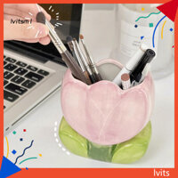 Lvit Handmade Bút Phụ Kiện Để Bàn Dễ Thương Handmade Tulip Gốm Hoa Bút Trang Điểm Dụng Cụ Sắp Xếp Cho Văn Phòng Tại Nhà Bàn Làm Việc Đông Nam Á Người Mua Yêu Thích
