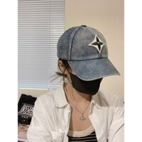 Lvlv Phong Cách Mới Denim Thêu Bốn Lá Cỏ Ba Lá Mũ Bóng Chày Có Thể Điều Chỉnh Unisex Xu Hướng Thời Trang dcs