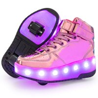 Lxso Roller Skate Shoes Girls Boys LED Light Up Wheel Shoes Sport Sneaker Children Gift for Outdoor Games Christmas