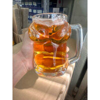 Ly Bia Thủy Tinh Trong suốt -  330ml Hình Vú Có Tay Cầm  - Người Yêu Cũ - Quà Tặng Độc Đáo