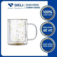 Ly Có Quai Thuỷ Tinh Deli Double Walls Star 245ML - DEGPB207-240/L1