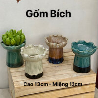 Ly Cốc Sứ Đựng Phật Thủ Ly Cắm Hoa Trưng Ban Thờ Men Hỏa Biến Gốm Sứ Bát Tràng - Gốm Bích