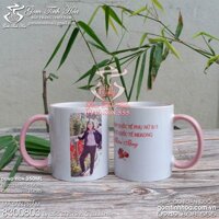 Ly cốc sứ in hình ảnh lưu niệm mẫu cốc quai hồng