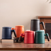 Ly, cốc sứ pha trà có lõi lọc và nắp đậy dung tích 430 ml