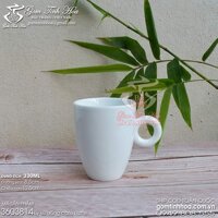 Ly cốc sứ uống cafe latte 330ml men trắng gốm sứ Bát Tràng cao cấp - Ly cafe