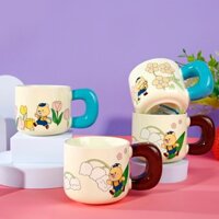 Ly cốc uống nước hình gấu hoa linh lan 350ml