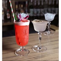 Ly Cocktail Bằng Thủy Tinh Tay Cầm Cong Bằng Tre Sang Trọng Kính