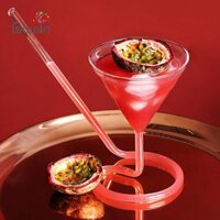 Ly Cocktail Xoắn Ốc Sáng Tạo Dài Rơm Kính Trong Suốt Rượu Sâm Banh Thủy Tinh Ly Nước Ép KTV Tại Nhà Tiệc Cưới