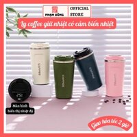 Ly coffee cup có nắp chống đổ , bình nước giữ nhiệt inox 304 cao cấp