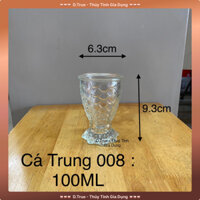 [Ly Đèn Cầy / Ly Đựng Nến] Hộp 12 Ly Cá 008 (100ML) Thủy Tinh