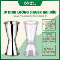 Ly đong định lượng jigger nhựa, inox 304 2 đầu có chia vạch Mixmore