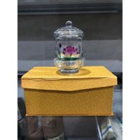 Ly Đựng Nước Thủy Tinh Pha Lê Thờ Cúng Hoa Sen - Chén Đựng Nước Cúng Phật