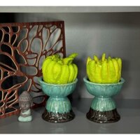 Ly Đựng Quả Phật Thủ Bày Trên Ban Thờ Có Thể Cắm Hoa Xinh Gốm Sứ Cao Cấp Bát Tràng 4 Màu