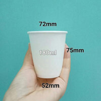 Ly giấy 180ml - 7oz, Set 500 cái, dùng cho uống nước văn phòng, trường học, bệnh viện