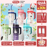 Ly Giữ Nhiệt 1200ml, Bình Giữ Nhiệt Cute Inox 304 Giữ Nhiệt Cực Lâu Chính Hãng PINKCUP Có Ống Hút Tay Cầm Tiện Lợi PC02