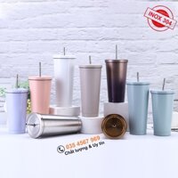 Ly giữ nhiệt 500ml Kèm Ống Hút - Cốc giữ nhiệt INOX304 ( Nhiều màu )