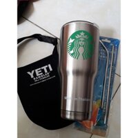 Ly giữ nhiệt 900ml kèm ống hút và cây cọ rửa