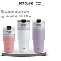 Ly Giữ Nhiệt Cao Cấp Có Nắp Chống Tràn DIPOLUX, Cốc Uống Nước Kèm Ống Hút Tiện Lợi Dung Tích Lớn 750ml / 900ml - BLGN03