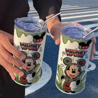 LY GIỮ NHIỆT CHUỘT MICKEY, VỊT DONALD 600ML INOX 304 KÈM ỐNG HÚT
