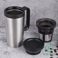 Ly Giữ Nhiệt Có Lọc inox Pha Cà Phê, Trà Lock&Lock Coffee Filter Mug LHC4197 580ml Màu Bạc cực tiện