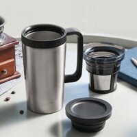 Ly Giữ Nhiệt Có Lọc inox Pha Cà Phê, Trà Lock&Lock Coffee Filter Mug LHC4197 580ml Màu Bạc