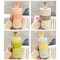 Ly giữ nhiệt - cốc đựng nước inox 304, thiết kế bo viền màu nổi, dung tích 480ml, có sẵn Đà Nẵng.
