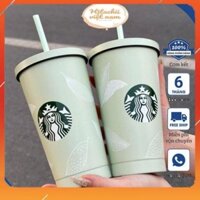 Ly giữ nhiệt cốc uống nước chất liệu SUS304 dung tích 500ML kèm ống hút fullbox, Cốc uống nước Starbuck