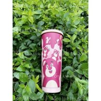 Ly Giữ Nhiệt Gấu Dâu Chảy 750ml, Bình Giữ Nhiệt Inox 304 Tặng Kèm Ống Hút Cọ Vệ Sinh Và Túi Đựng Tiện Lợi