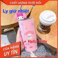 Ly giữ nhiệt Hello Kitty Ly giữ nhiệt inox 304 600ml tặng kèm ống hút inox và hình mèo dễ thương