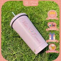 Ly giữ nhiệt in tên theo yêu cầu chất liệu INOX 304 hai lớp được sơn tĩnh điện lót ly cao su chống trượt Tihi Custom
