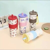 Ly giữ nhiệt inox 304 có dây xách silicon 710ml