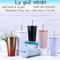 Ly giữ nhiệt - Inox 304 - Cốc giữ nhiệt - Giữ nhiệt 6-8 tiếng - 500ml & 750ml - Tặng kèm ống hút - Nhiều màu