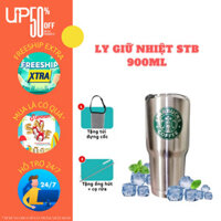 Ly Giữ Nhiệt Inox 900ml - Cốc Giữ Nhiệt Có Nắp Chống Tràn + Tặng Kèm Bộ Phụ Kiện 2 ống Hút, Cọ Rửa Và Túi Đựng Thời Trag