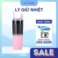 Ly giữ nhiệt nắp gấu chống trượt 800ml, cốc giữ nhiệt sầu riêng 2 màu cao cấp