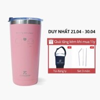 Ly Giữ Nhiệt Nắp Trượt Chống Tràn Zonorm - Tặng Kèm Ống Hút Không Gỉ, Dụng Cụ Vệ Sinh Ông Hút (600ml)