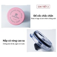 Ly Giữ Nhiệt Nắp Trượt Chống Tràn Zonorm - Tặng Kèm Ống Hút Không Gỉ, Dụng Cụ Vệ Sinh Ông Hút (600ml)  - TH18