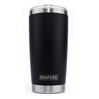 Ly Giữ Nhiệt Nắp Trượt Chống Tràn Rinfere - Tặng Kèm Ống Hút Không Gỉ, Dụng Cụ Vệ Sinh Ông Hút 590ml - Đen